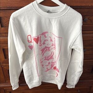 White and Pink Dolly Parton Queen of 💕Women's Sweater